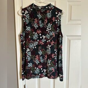 Loft Large floral sleeveless blouse